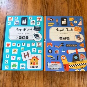 Magneti'book Alphabet and Vehicles Set - Blue and Orange